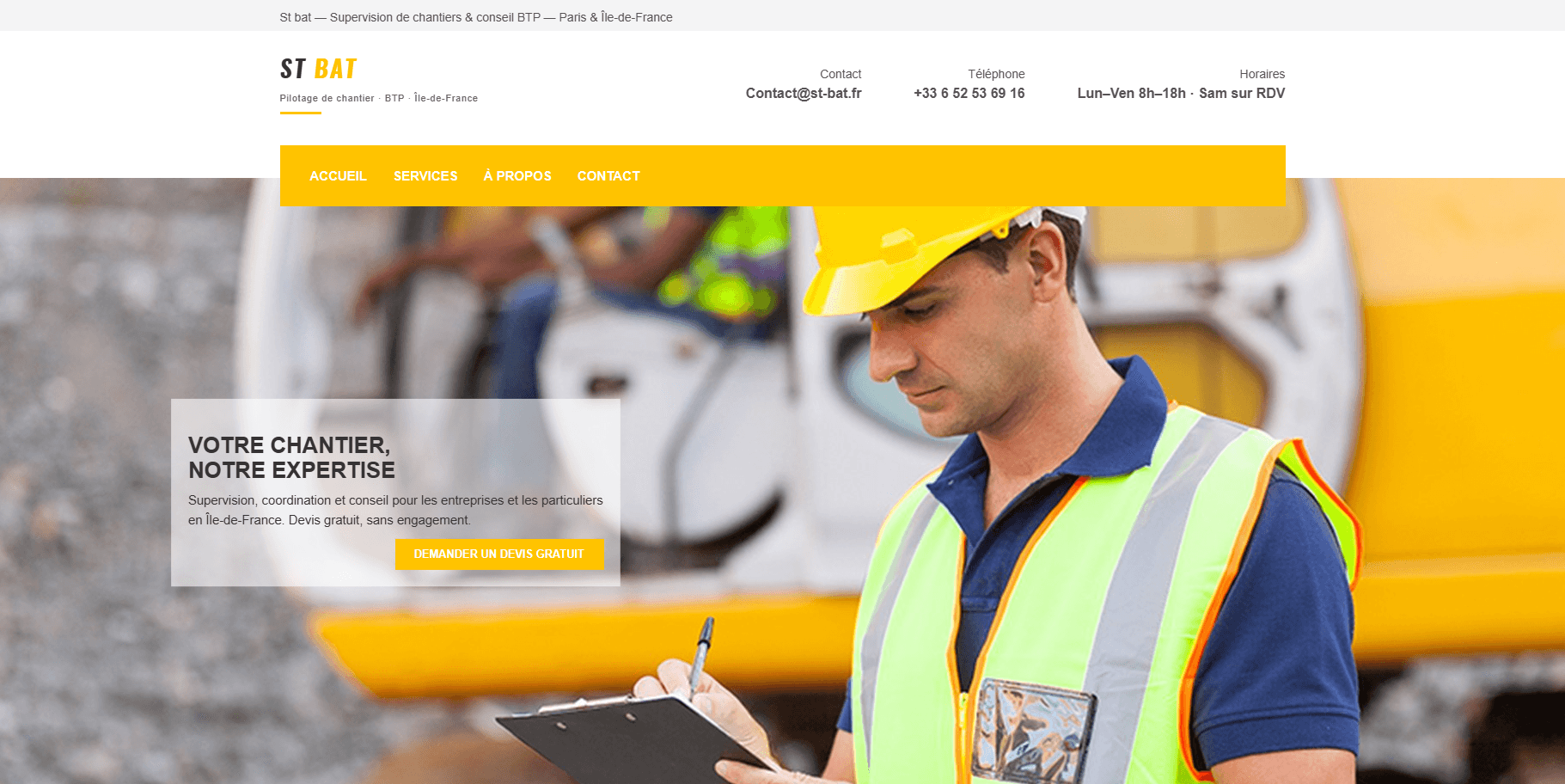 ST BAT - site web pilotage de chantier et conseil BTP Île-de-France