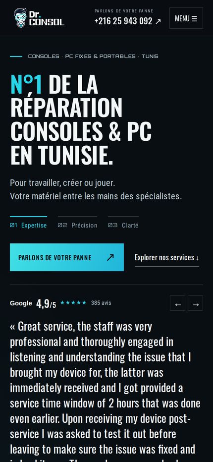 Site Dr Console & PC : version mobile