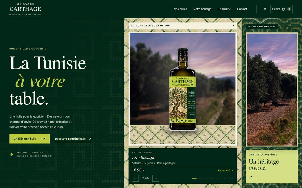 Site Maison de Carthage : page d'accueil